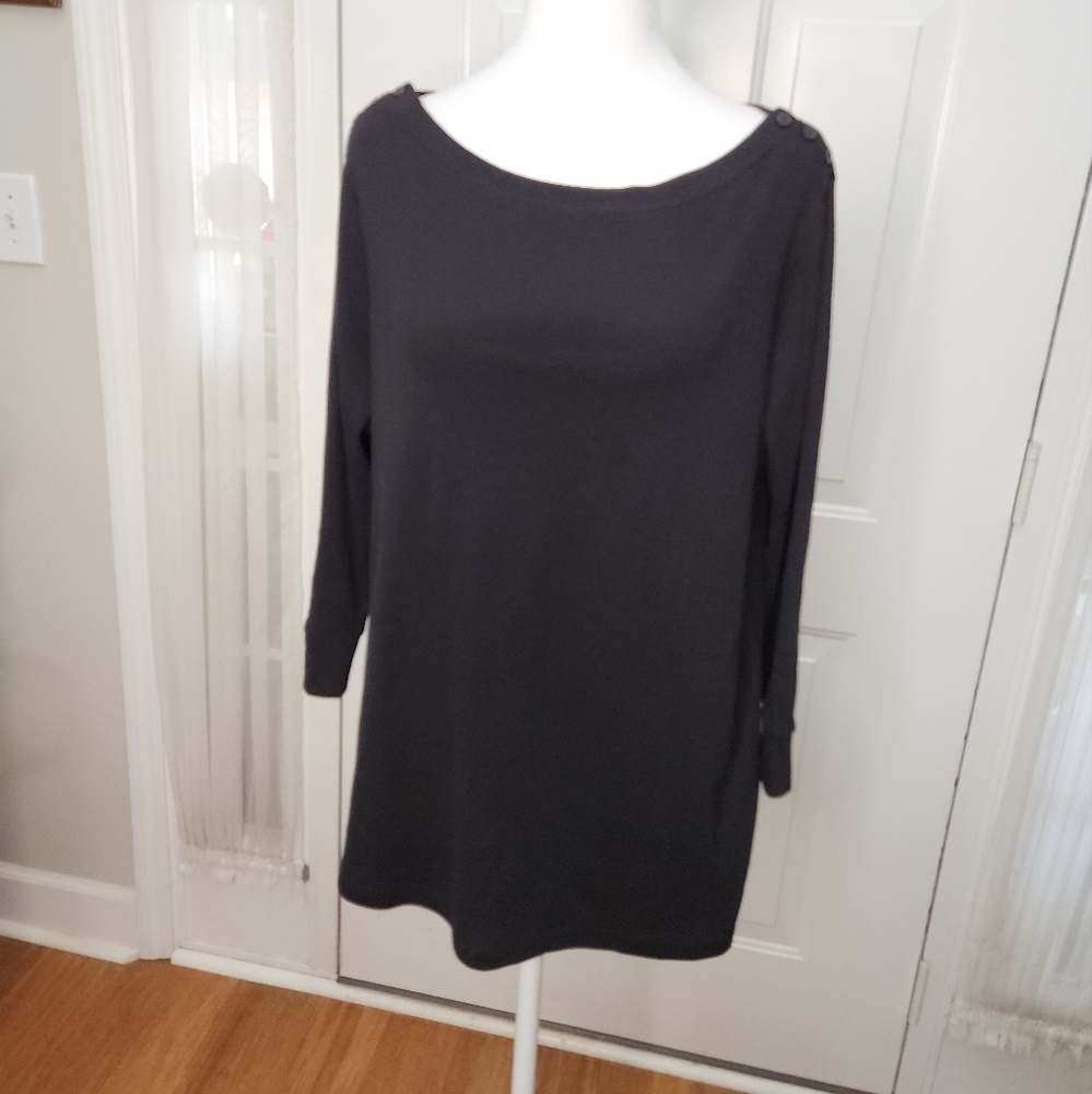 Jones New York Sport Black Top Buttons on Shoulder  Size 1X‎
